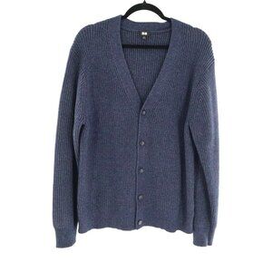 Uniqlo Cardigan Womens M Navy Boho Transitional Academia Normcore Work Wear Warm